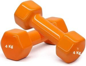 4kg Vinyl Dumbbell Pair – Rubber Coated Anti-Roll Home Gym Exercise - Maze Nepal