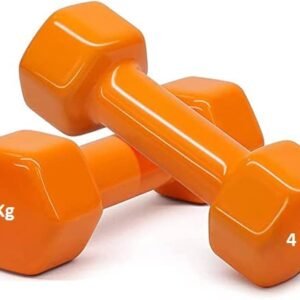 4kg Vinyl Dumbbell Pair – Rubber Coated Anti-Roll Home Gym Exercise - Maze Nepal