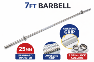 7 Feet Barbell 25mm Straight Rod – Home Gym Weight Lifting Bar - Maze Nepal
