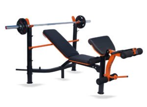 Heavy Duty Bench Press | Adjustable Gym Bench with Barbell Rack | Home Gym Strength Training Bench