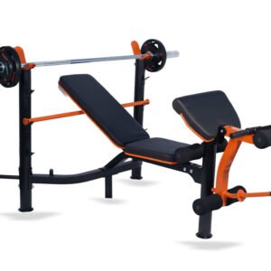 Heavy Duty Bench Press | Adjustable Gym Bench with Barbell Rack | Home Gym Strength Training Bench