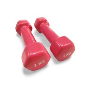 1kg Vinyl Dumbbell Pair – Rubber Coated Anti-Roll Home Gym Exercise - Maze Nepal
