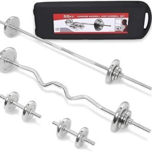 York 55KG Dumbbell & Barbell Set – Home Gym Adjustable Dumbbell In Nepal