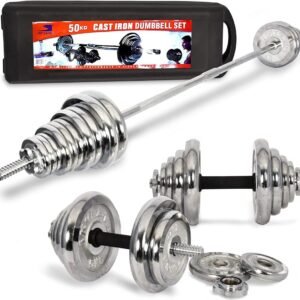 York 50KG Dumbbell & Barbell Set – Home Gym Adjustable Dumbbell In Nepal