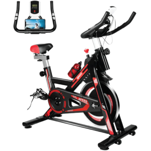 Indoor Cycling Spin Bike | Exercise Bike for Home Gym | Adjustable Seat & Resistance | Cardio Fitness Cycle